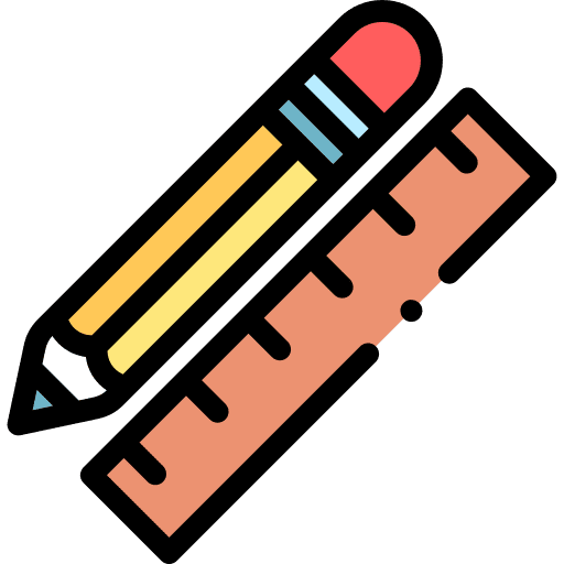 Pencil and ruler school stationery pencil and ruler icon