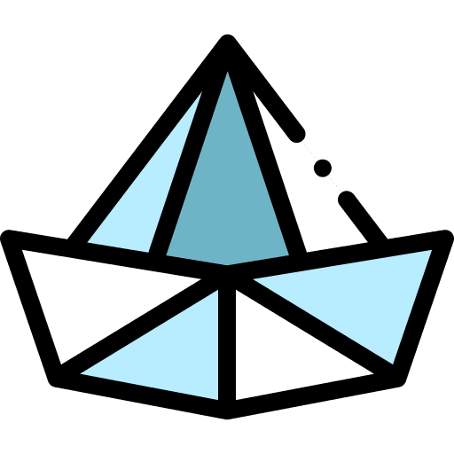 Origami toy art and design paper ship icon