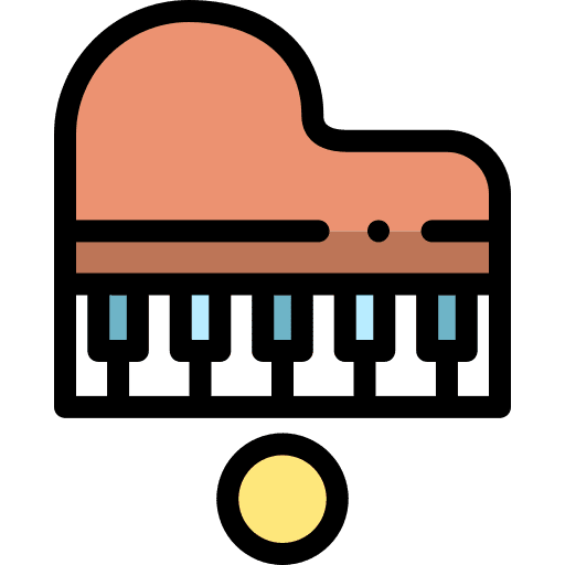Piano organ grand piano musical instrument icon