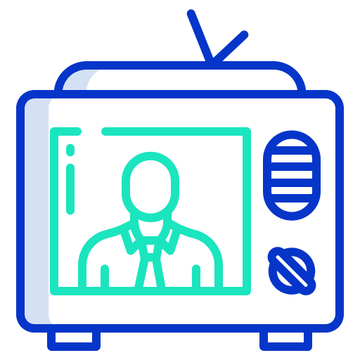 News anchor antenna news report tv screen icon