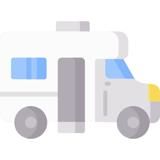 Caravan transportation vacation camping icon