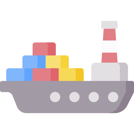 Cargo ship transportation vessel cargo ship icon