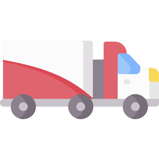 Trailer van truck deliver icon