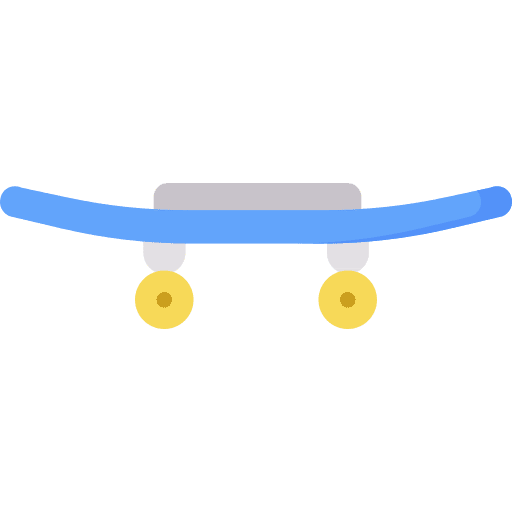 Skate board sports and competition wheels skate board icon