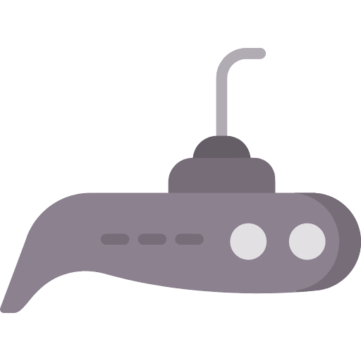 Submarine navigation underwater vehicle icon
