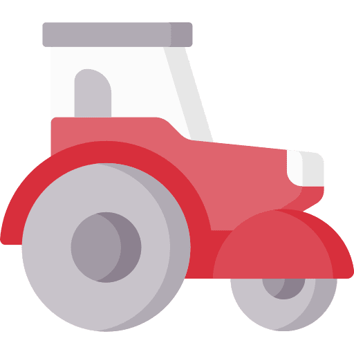 Tractor agriculture field farming and gardening icon