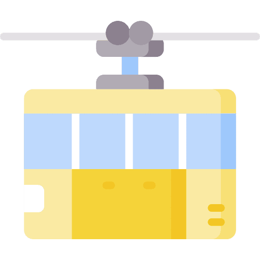 Cable car cabin holidays transportation ski resort icon