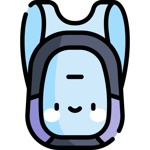 Backpack luggage baggage education icon