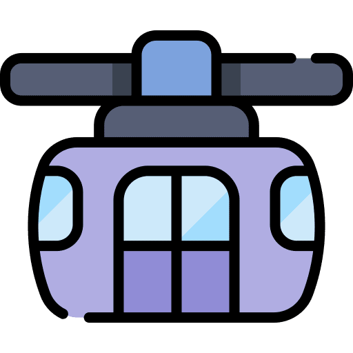 Cable car cabin holidays ski resort travel icon