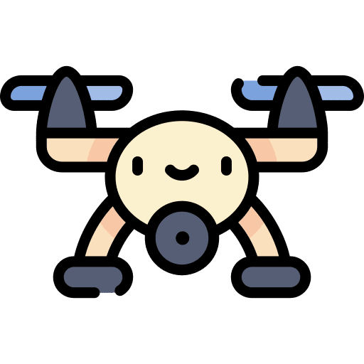 Camera drone transportation quadcopter electronics icon