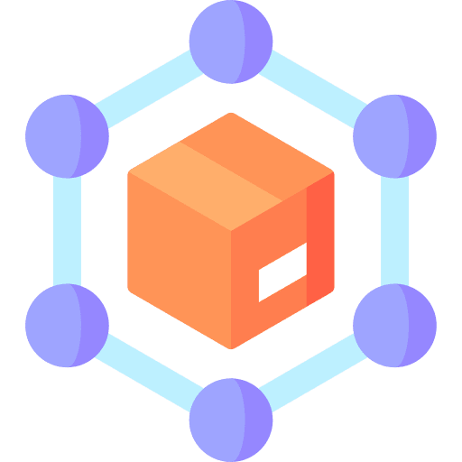 Supply chain product shipping and delivery delivery box icon