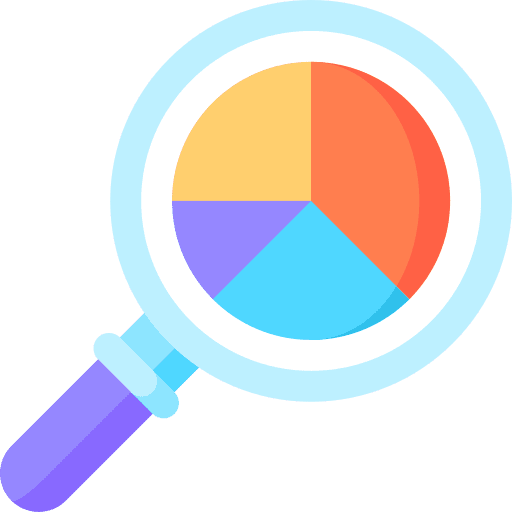 Analysis business and finance pie chart graph icon