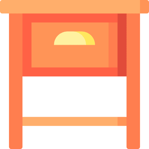 Bedside table furniture and household nightstand furniture icon