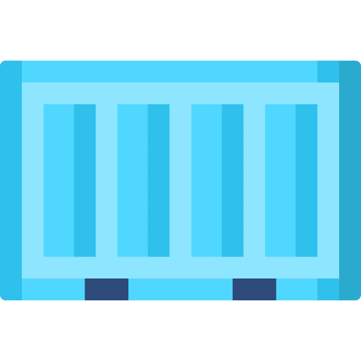 Container factory shipping and delivery package icon