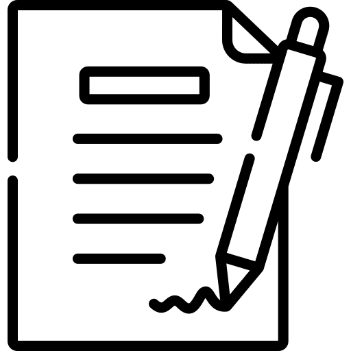 Contract pen paper business pack icon