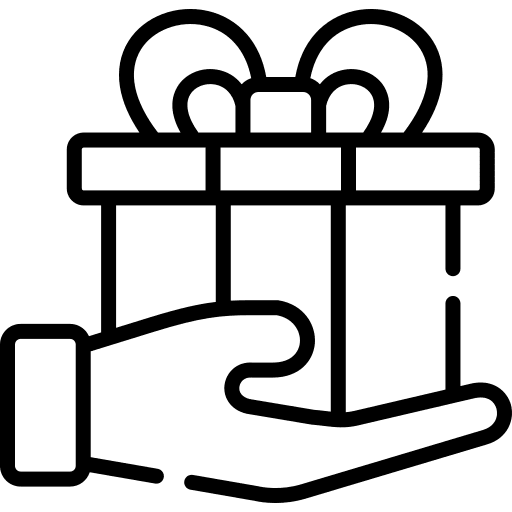 Gift entertainment present hand icon