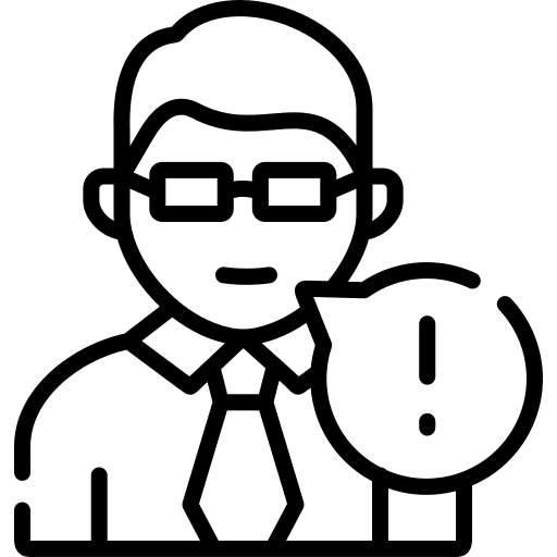 Instruction man employer professions and jobs icon