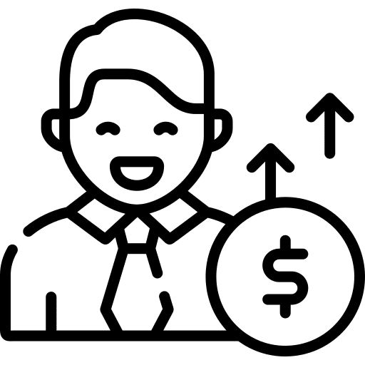 Salary up up arrow professions and jobs icon