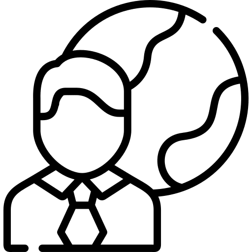 Global businessman network global icon