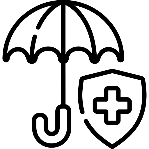 Health insurance shield health insurance umbrella icon