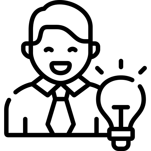 Idea employee professions and jobs light bulb icon
