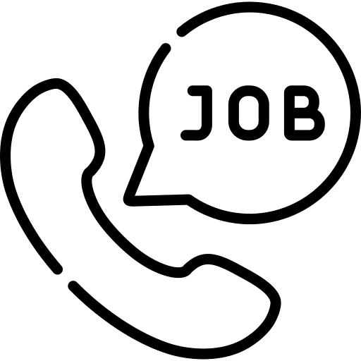 Job job speech bubble telephone icon