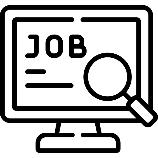 Job search magnifying glass zoom job icon