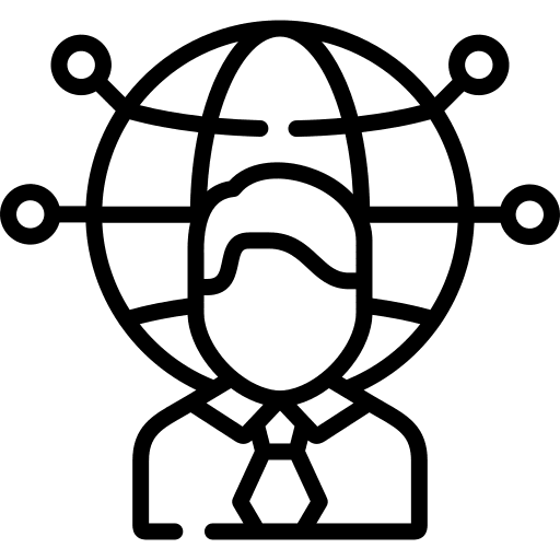 Outsourcing networking professions and jobs connections icon