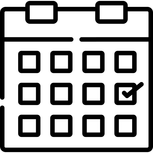 Schedule administration date time and date icon