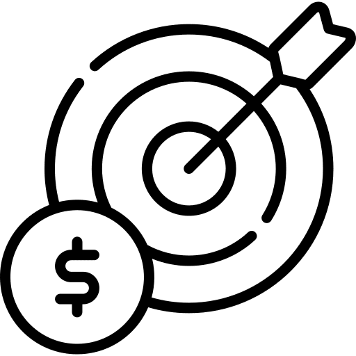 Target finance coin business icon