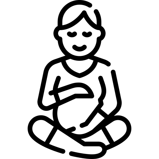 Pregnant exercise kid and baby relaxation icon