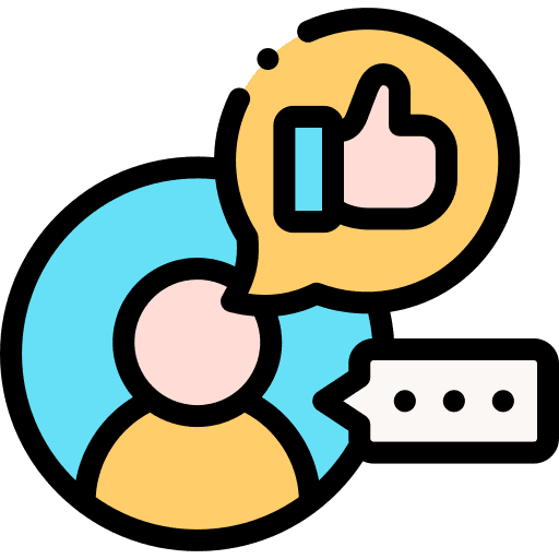 Social media thumbs up advise comment icon