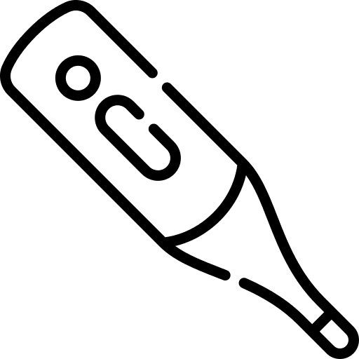 Thermometer fever influenza measuring icon