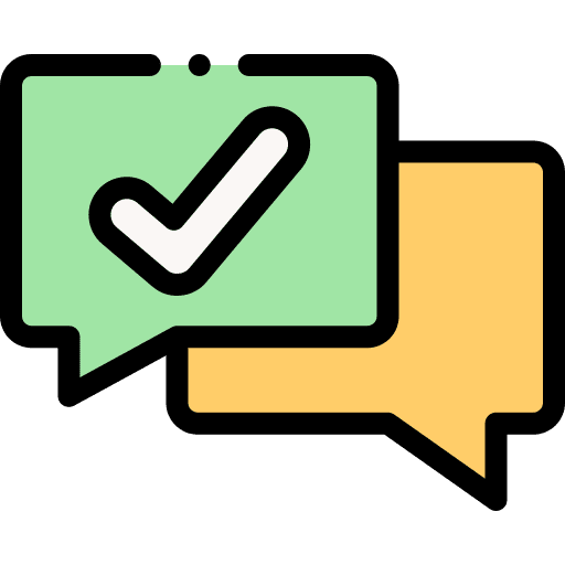 Checkmark message conversation checkmark icon