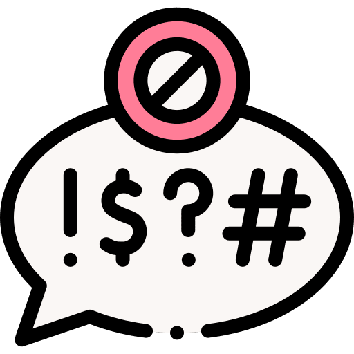 Profanity block speech bubble message icon