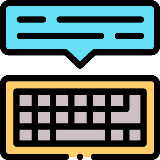 Keyboard speech bubble keyboard communications icon