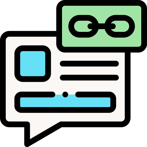Link chatting speech balloon conversation icon
