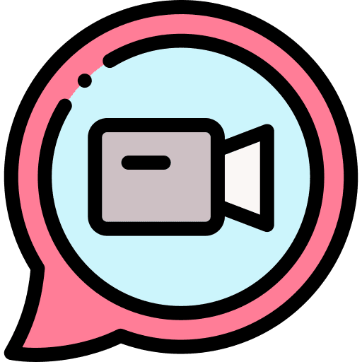 Video chat communications round webcam videocam icon