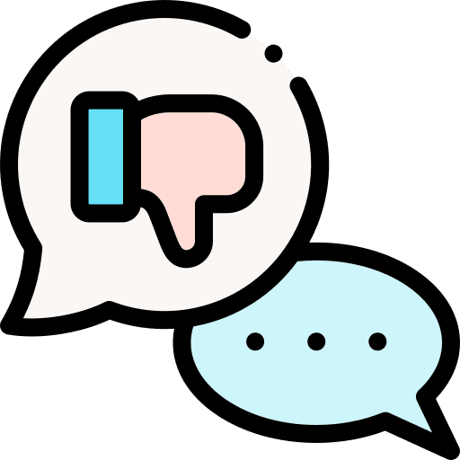 Dislike speech bubble touch cursor icon