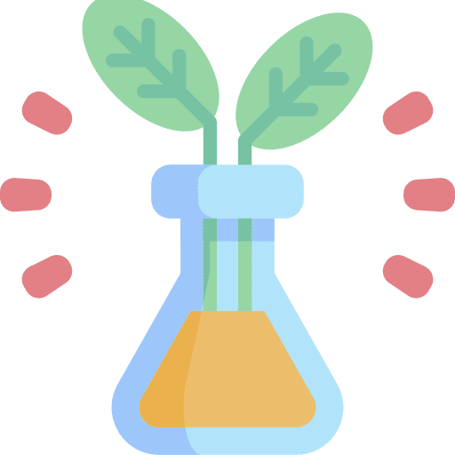 Biomedicine leaves flask education icon