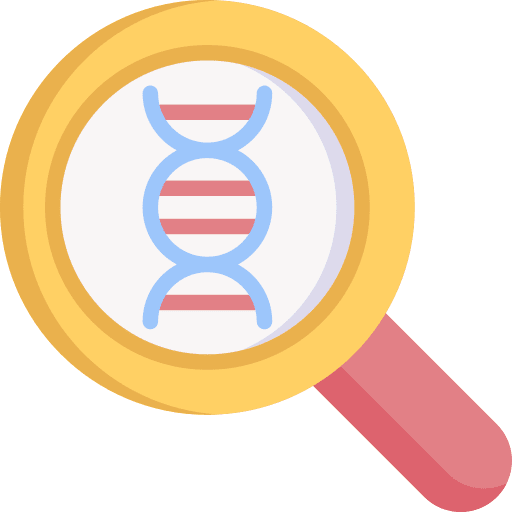 Genetic education investigation research icon