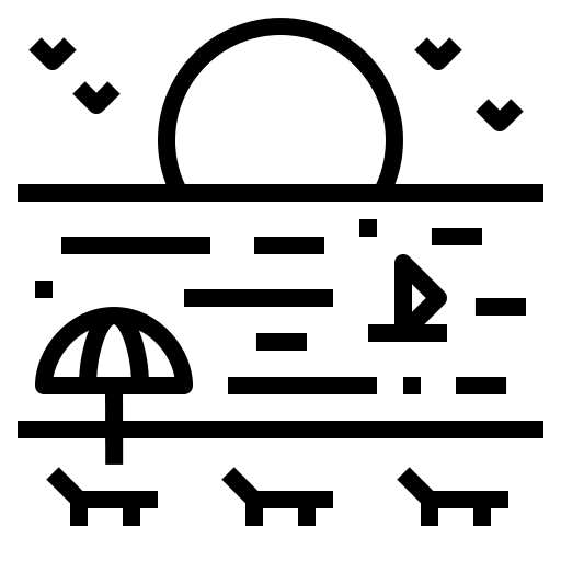 Beach sea beach umbrella beach vacation icon