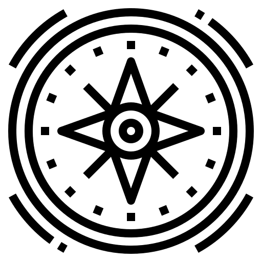 Compass location direction navigation icon