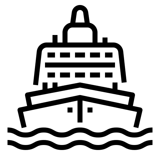 Cruise ship travel transportation sea icon