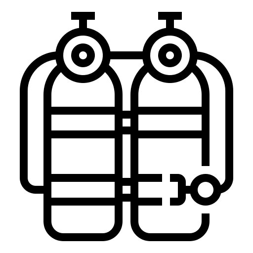 Oxygen tank o2 gas cilinder underwater icon