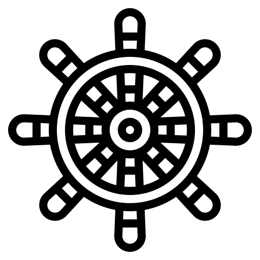 Helm wheel navigation transportation icon