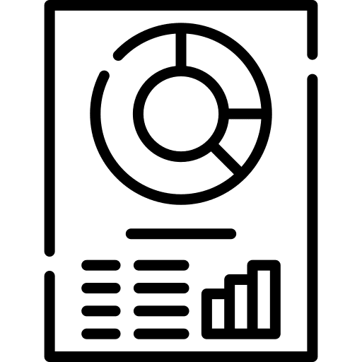 Market analysis report business and finance seo and web icon