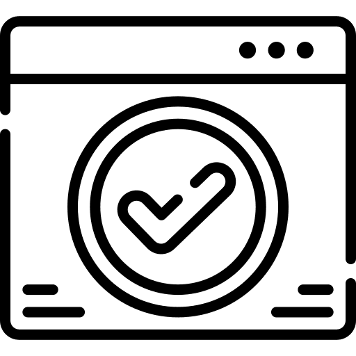 Quality web website check icon