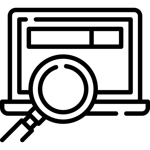 Search engine electronic search loupe icon