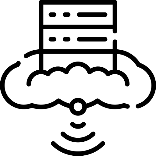 Cloud computing file storage computing server icon